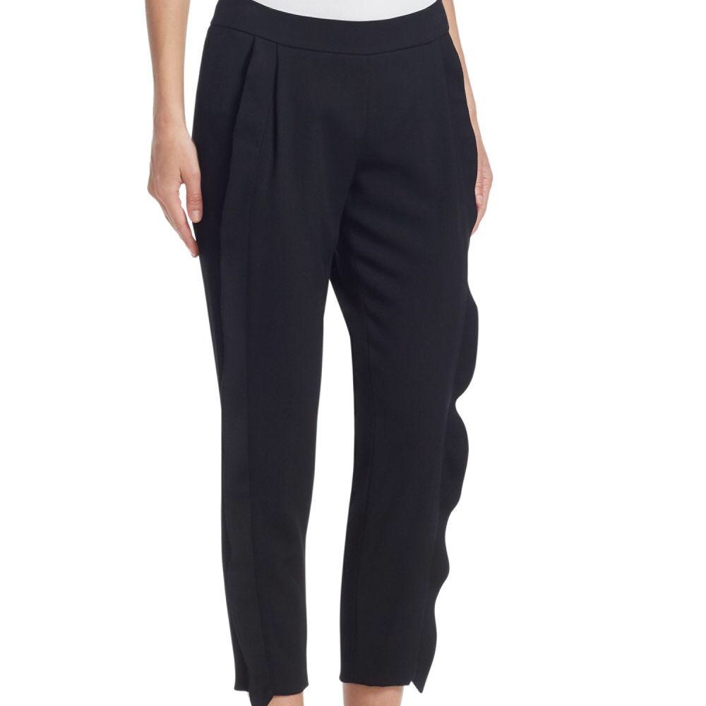 Akris punto Cropped Tricotine Wool Pants Ruffled
